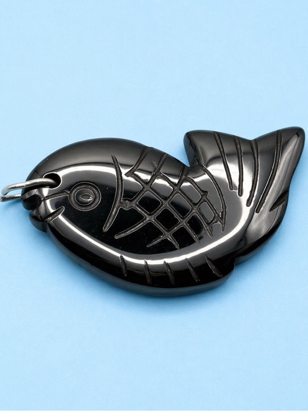 Grey Fish-Shaped Pendant Charm